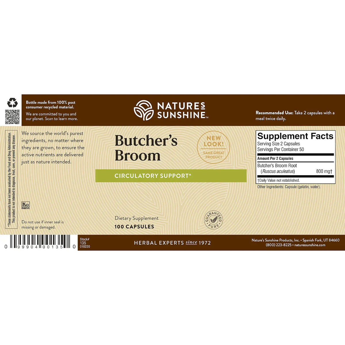 Nature's Sunshine Butcher's Broom (100 caps)