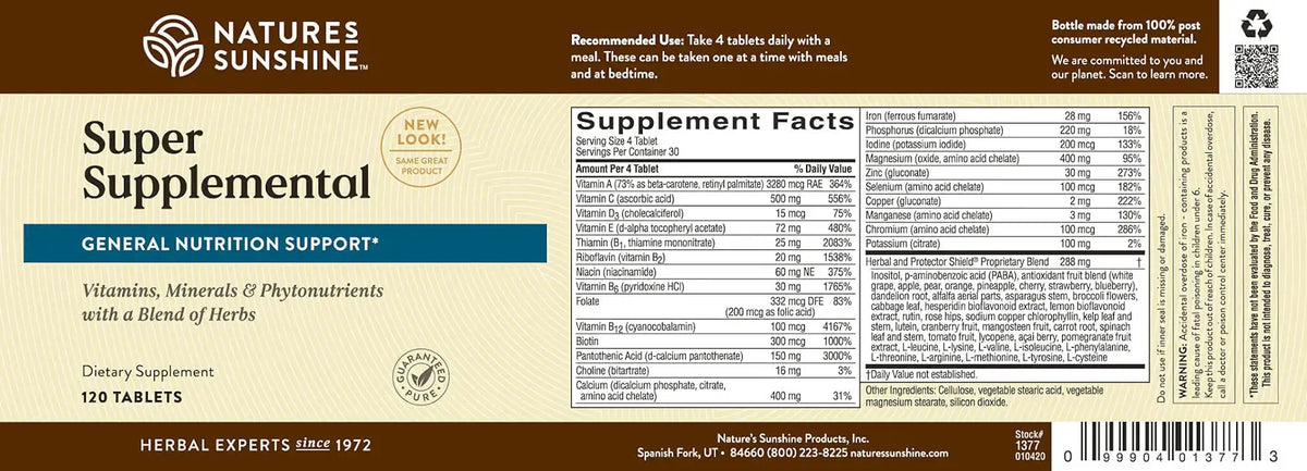 Super Supplemental Vit. & Min. With Iron (120 tabs)