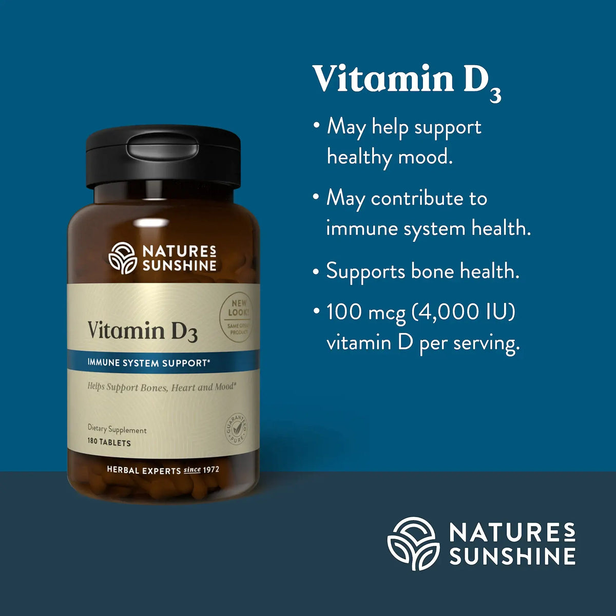 Nature's Sunshine Vitamin D3 (60 tabs) (180 tabs)