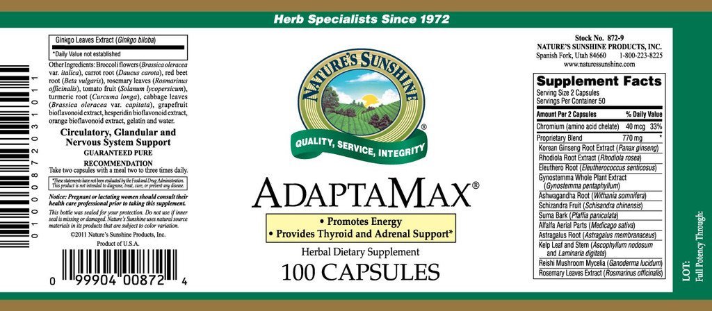 Nature's Sunshine Adaptamax (100 caps) - Nature's Best Health Store