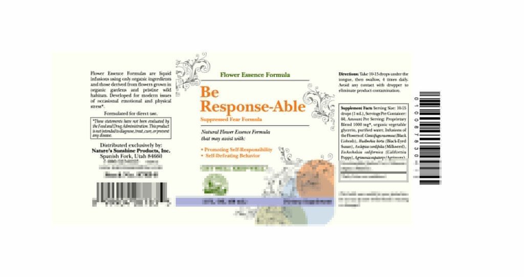 Nature's Sunshine Be Response-Able (Suppressed Fear Formula) (2 fl oz) - Nature's Best Health Store