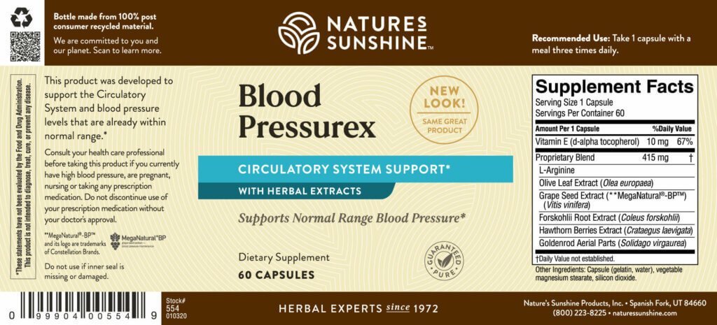 Nature's Sunshine Blood Pressurex (60 caps) - Nature's Best Health Store