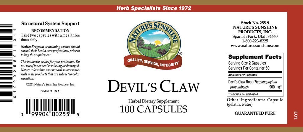 Nature's Sunshine Devil's Claw (100 caps) - Nature's Best Health Store