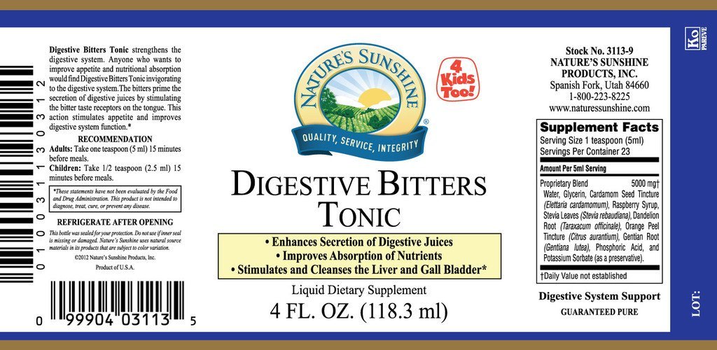 Nature's Sunshine Digestive Bitters Tonic (4 fl. oz.) - Nature's Best Health Store