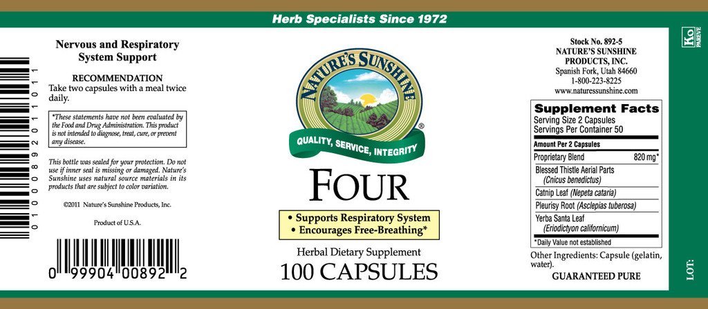 Nature's Sunshine Four (100 caps) - Nature's Best Health Store