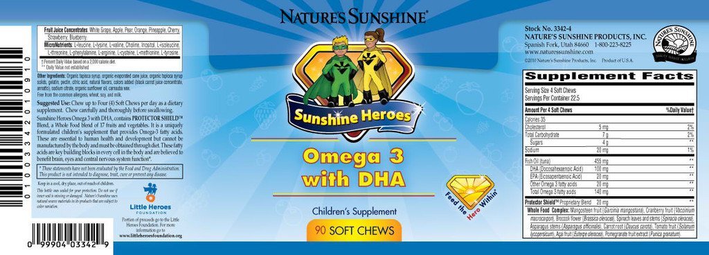 Nature's Sunshine Heroes Omega 3 with DHA (90 Soft chews) - Nature's Best Health Store