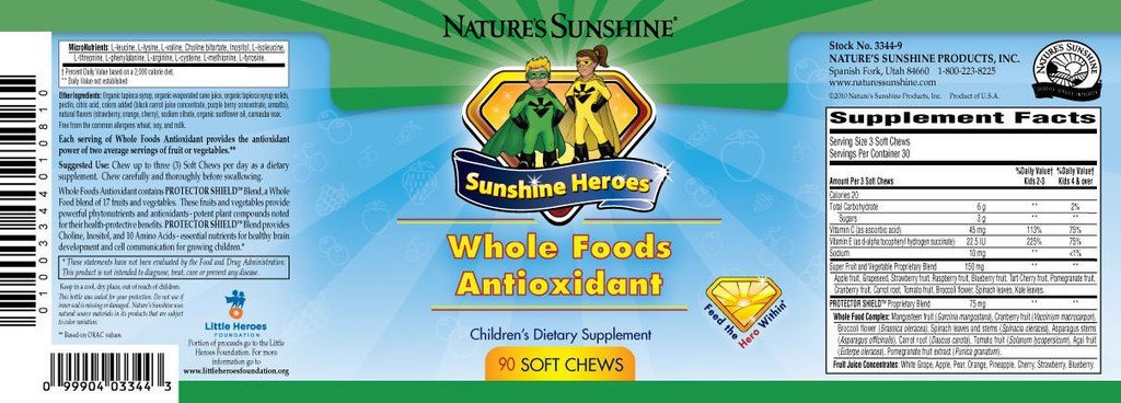Nature's Sunshine Heroes Whole Food Antioxidant (90 Soft Chews) - Nature's Best Health Store