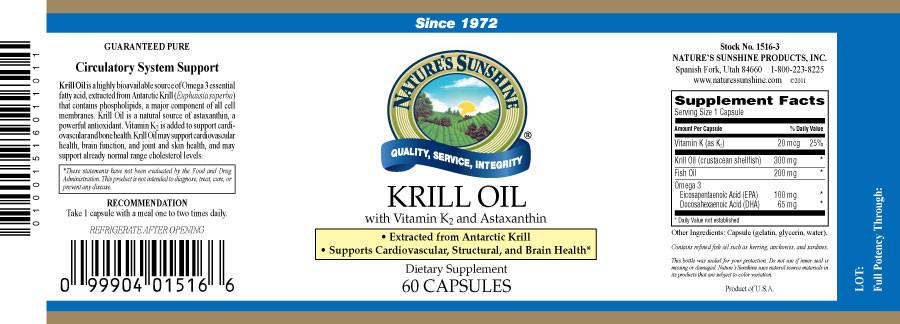 Nature's Sunshine Krill Oil w/K2 (60 Softgel Caps) - Nature's Best Health Store