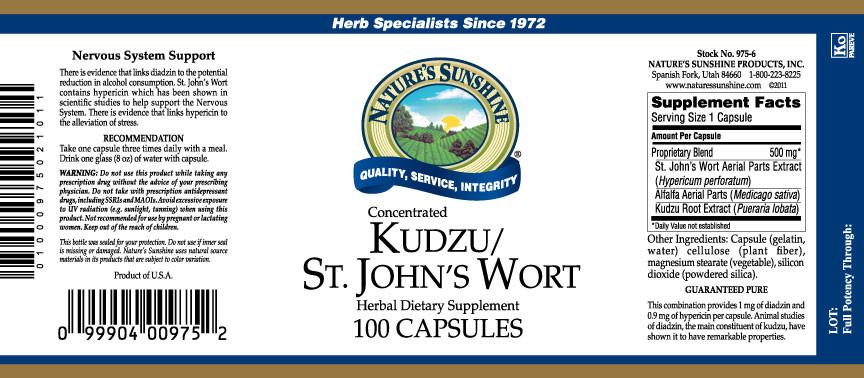 Nature's Sunshine Kudzu/St. John's Wort Conc. (100 caps) - Nature's Best Health Store