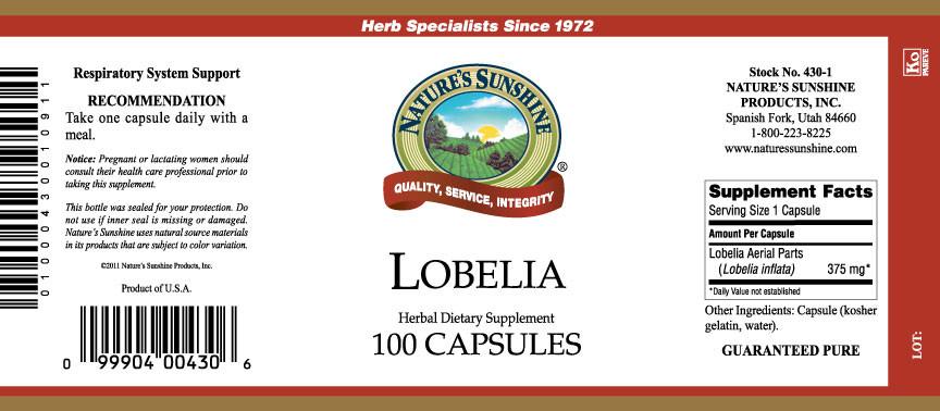Nature's Sunshine Lobelia (100 caps) - Nature's Best Health Store