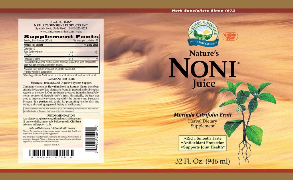 Nature's Sunshine Nature's Noni (Two32 fl. oz. bottles) Nature's