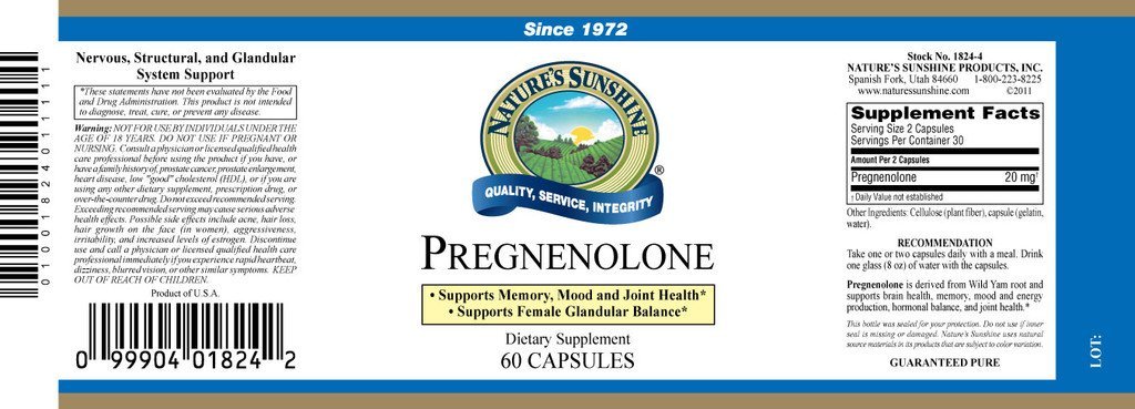 Nature's Sunshine Pregnenolone (60 caps) - Nature's Best Health Store