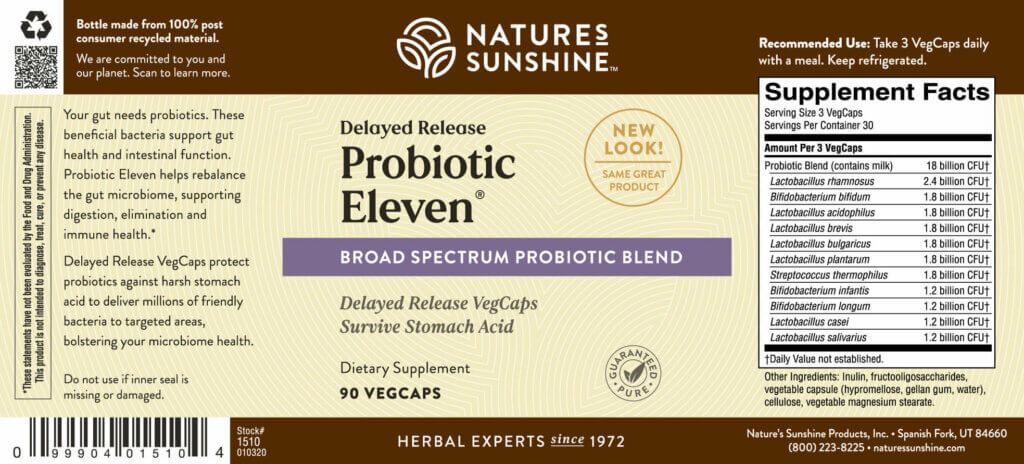 Nature's Sunshine Probiotic Eleven (90 caps) - Nature's Best Health Store