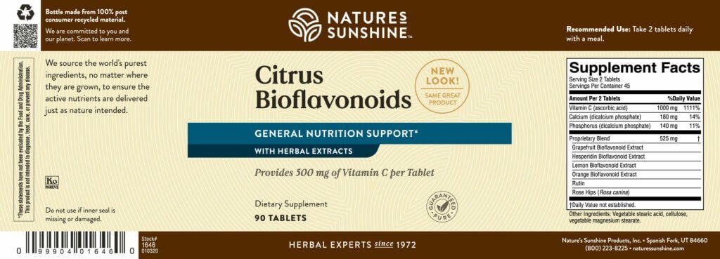 Nature's Sunshine Vitamin C Citrus Bioflav.(500 mg) (90 tabs) - Nature's Best Health Store
