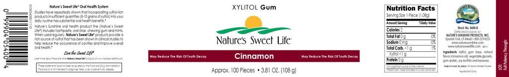 Nature's Sunshine Xylitol Gum (Cinnamon) (100) - Nature's Best Health Store