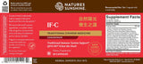 Front and back label of a Nature's Sunshine IF-C Traditional Chinese Medicine Concentrate dietary supplement, showing product details, ingredients, and supplement facts on a red and brown background.