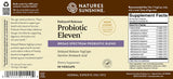 Front and back views of a Nature's Sunshine Probiotic Eleven supplement box, showing the product name, ingredients, and supplement facts on a white background.