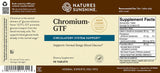 Natures Sunshine Chromium GTF supplement label with text and branding.