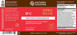 Natures Sunshine IF-C Traditional Chinese Medicine dietary supplement bottle label, featuring a red and brown design with English and Chinese text, and a Supplement Facts panel on the right.