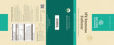 A flat, front-facing view of a supplement package design with three vertical panels: a beige back panel with supplement facts, a dark teal center panel with a barcode, and a beige front panel with the product name 'My Immune Defense' and a teal 'Nature's Sunshine' logo.
