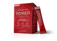 Nature's Sunshine Power Beets dietary supplement box in red packaging with two individual stick packs standing beside it on a white background.