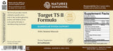 Front and back label of Nature's Sunshine Target TS II Formula dietary supplement, showing product name, ingredients, supplement facts, and barcode on a brown and beige background.