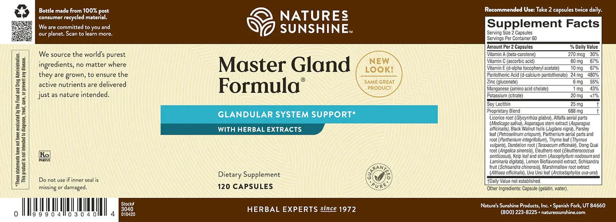 Nature's Sunshine Master Gland® (120 caps) - Nature's Best Health Store