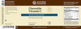 Natures Sunshine Immune System Support Chewable Vitamin C tablets packaging label, featuring a cream and dark brown design with a blue accent banner and supplement facts panel.