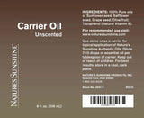 Back label of Nature's Sunshine Carrier Oil Unscented, 8 fl. oz.