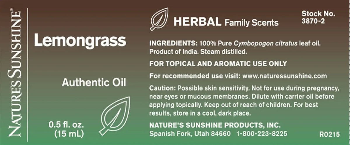Nature's Sunshine Lemongrass Essential Oil