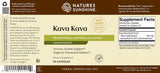 Front and back label of Natures Sunshine Kava Concentrate dietary supplement, showing product details, supplement facts, and usage instructions.
