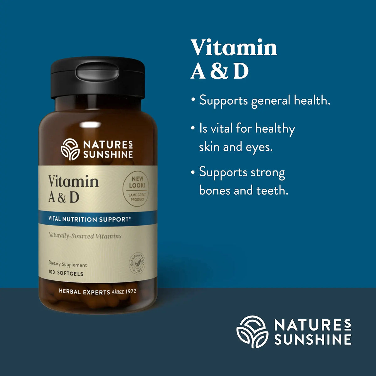 Nature's Sunshine Vitamin A & D (10,000/400 IU) (100 softgel caps)