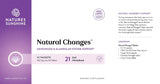 Natures Sunshine Natural Changes Menopause & Glandular System Support dietary supplement box packaging, featuring a purple and white design with product details and a 21-day program label.