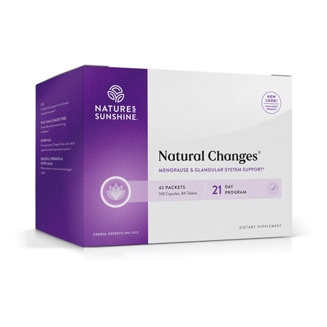 Natures Sunshine Natural Changes dietary supplement box on a white background