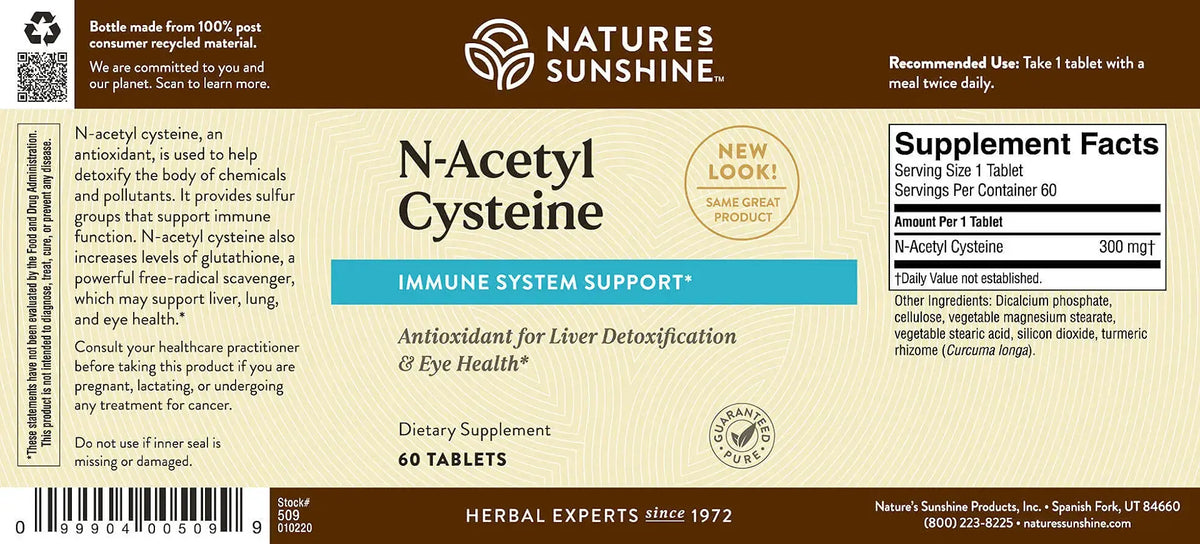 Nature's Sunshine N-Acetyl Cysteine (300 mg) (60 tabs)