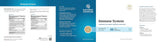 A flat-lay view of a supplement box and its packaging inserts for Nature's Sunshine Immune System. The box is white with blue and gold accents, and the inserts show detailed product information, usage, and ingredients.