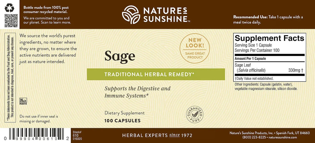 Nature's Sunshine Sage (100 caps)