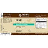 Natures Sunshine APS-II with White Willow Bark dietary supplement packaging, showing the back of the box with product details, supplement facts, and barcode on a white background.