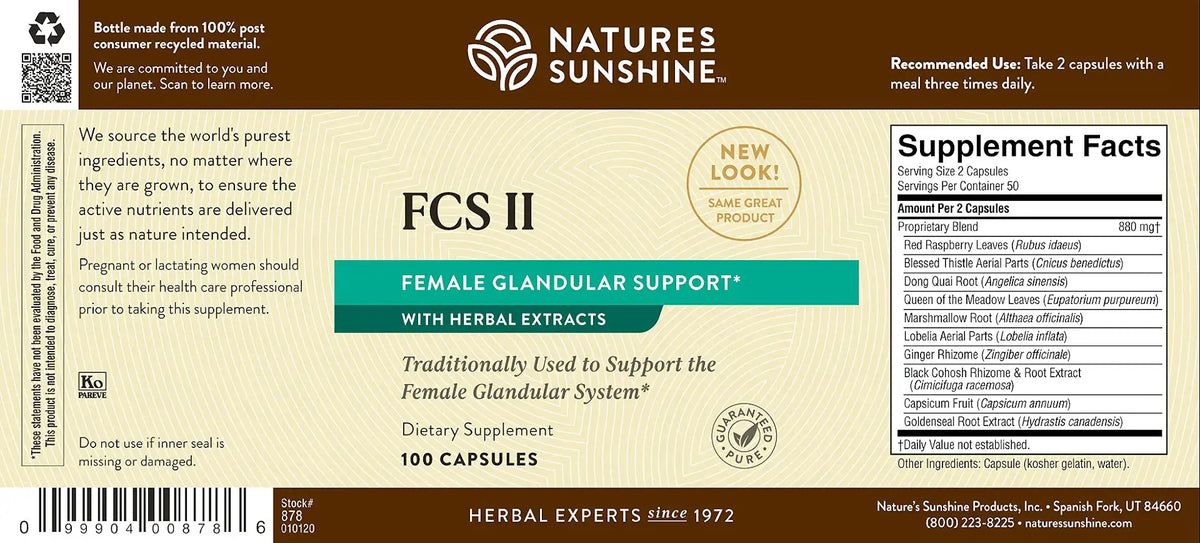 Nature's Sunshine FCS II w/Lobelia (100 caps)