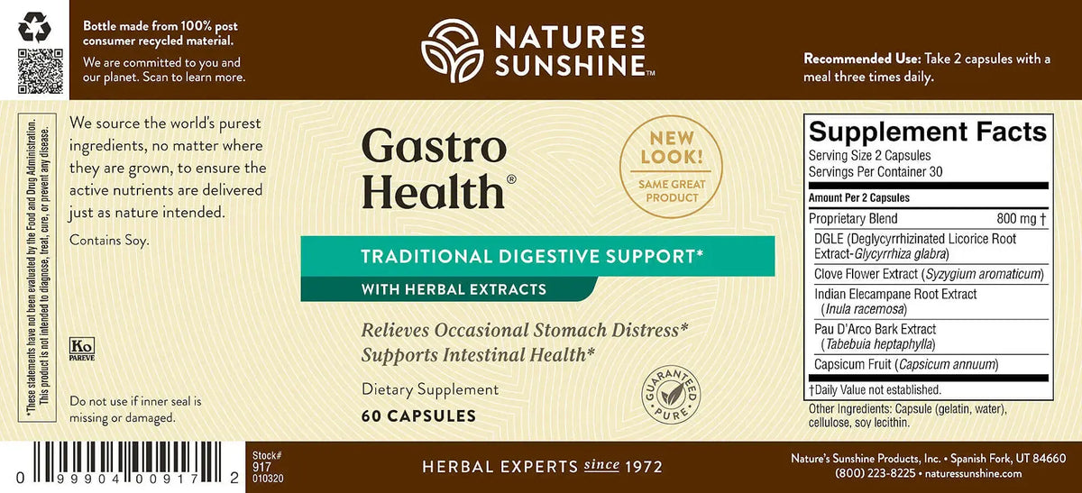 Nature's Sunshine Gastro Health Conc. (60 caps)