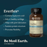 Natures Sunshine Everflex Structural System Support dietary supplement bottle on a dark teal background with product benefits listed on the left.