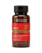 A bottle of Natures Sunshine HY-C Traditional Chinese Medicine dietary supplement, featuring a red label and black cap, containing 30 capsules.