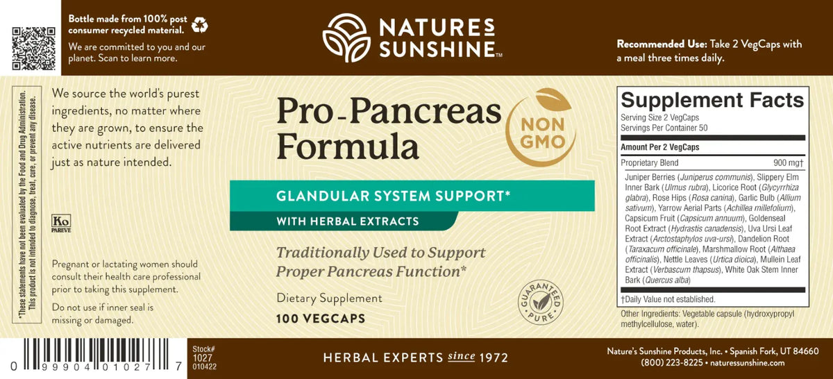 Nature's Sunshine Pro-Pancreas (100 caps)