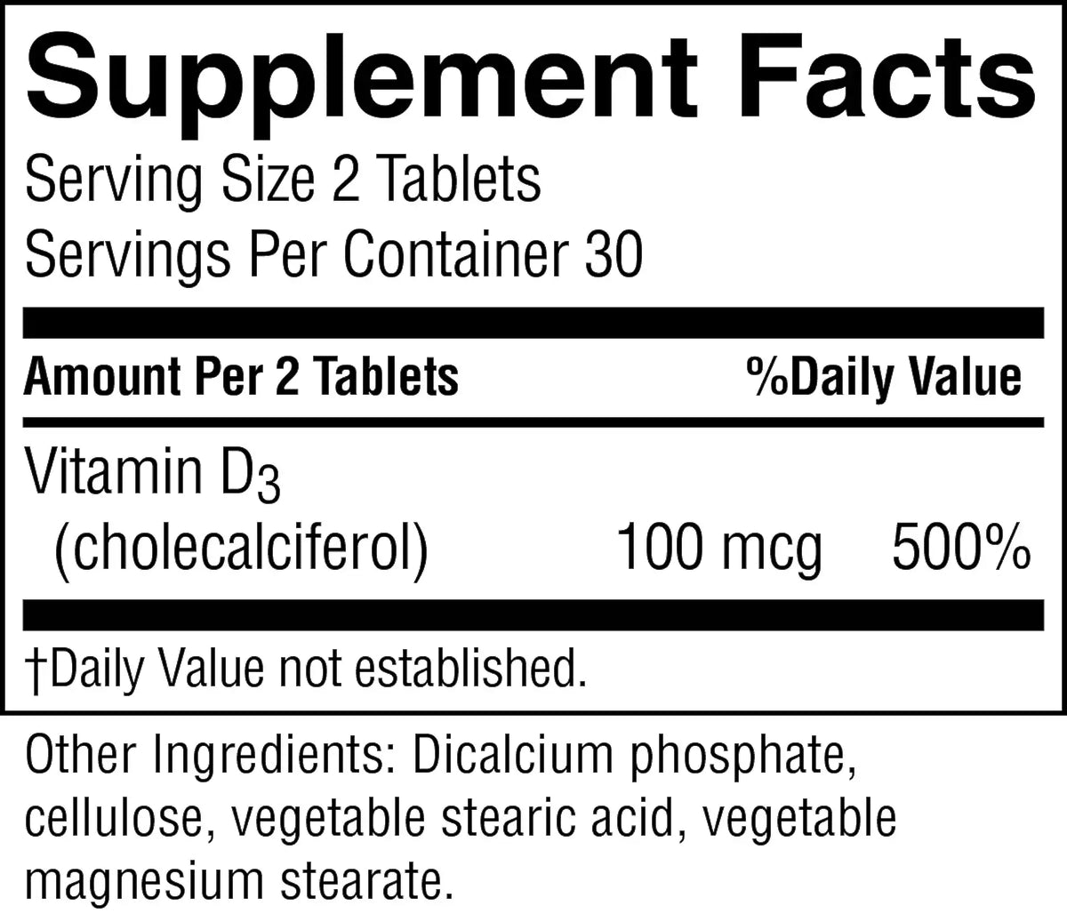 Nature's Sunshine Vitamin D3 (60 tabs) (180 tabs)
