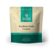 Natures Sunshine Psyllium Hulls Combo dietary supplement in a 11 oz stand-up pouch. The packaging features a textured beige background with a teal green top and bottom band, and dark brown text.