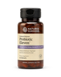 A bottle of Nature's Sunshine Probiotic Eleven dietary supplement, featuring an amber brown bottle, a black cap, and a beige label with purple accents, set against a plain white background.