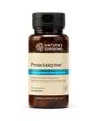Nature's Sunshine Proactazyme Fungi-Sourced Enzyme Blend in a dark amber bottle with a black cap and beige label, containing 100 vegcaps.
