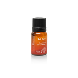 A small amber glass bottle of Tei-Fu Skin Conditioner essential oil with a black cap, centered on a white background.