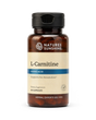 A bottle of Nature's Sunshine L-Carnitine dietary supplement, containing 10 capsules, shown on a clean white background.