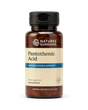 Nature's Sunshine Pantothenic Acid dietary supplement bottle, 100 capsules, on a white background.